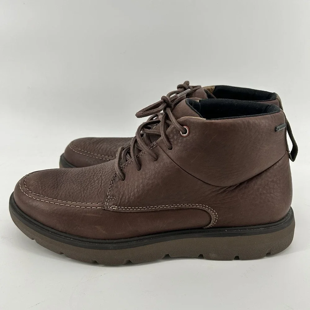 Clarks Unstructured Gore Tex Chukka Boots Mens 11W Brown‎ Leather NEW